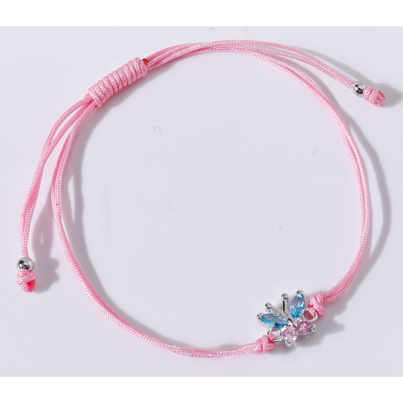 Srebrna bransoletka dla dziewczynki dzieci sznurkowa motylek srebro 925