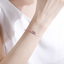 Srebrna bransoletka dla dziewczynki dzieci sznurkowa motylek srebro 925