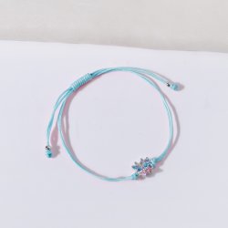 Srebrna bransoletka dla dziewczynki dzieci sznurkowa motylek srebro 925