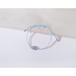 Srebrna bransoletka dla dziewczynki dzieci sznurkowa motylek srebro 925