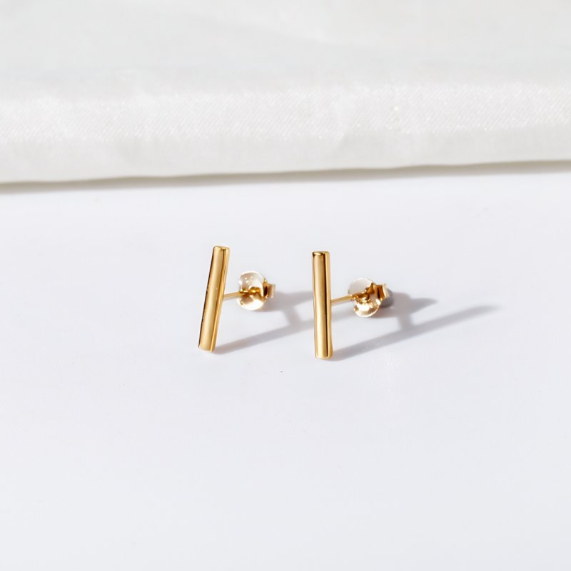 Kolczyki srebrne damskie sztyfty wkrętki srebrne pozłacane srebro próba 925