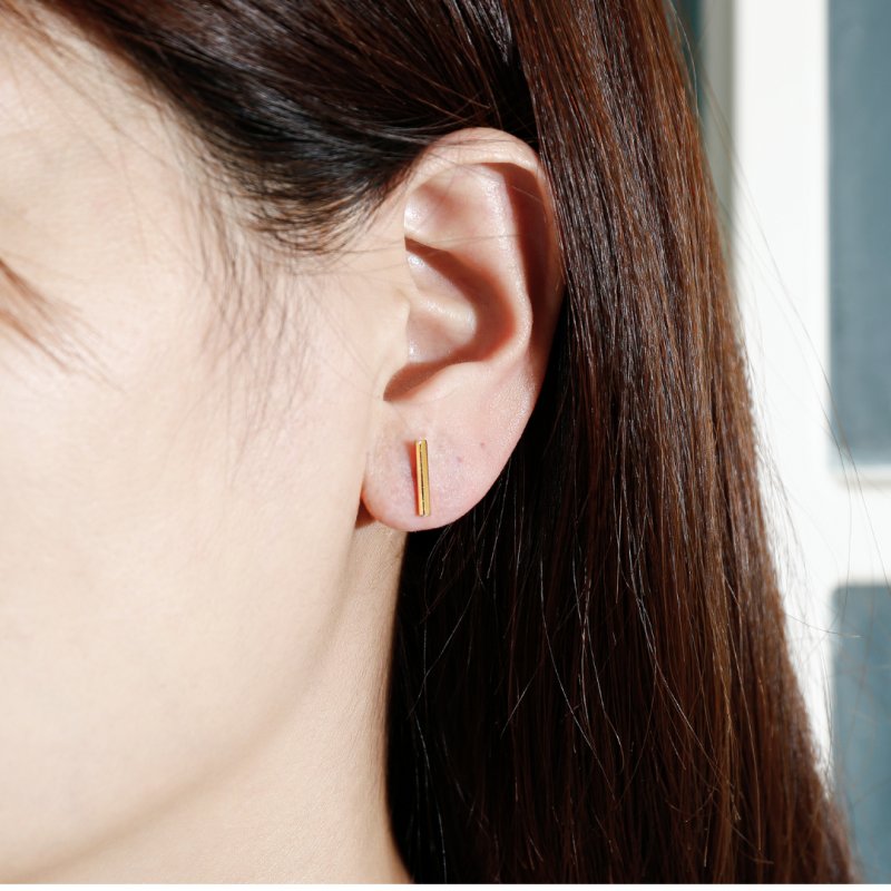 Kolczyki srebrne damskie sztyfty wkrętki srebrne pozłacane srebro próba 925