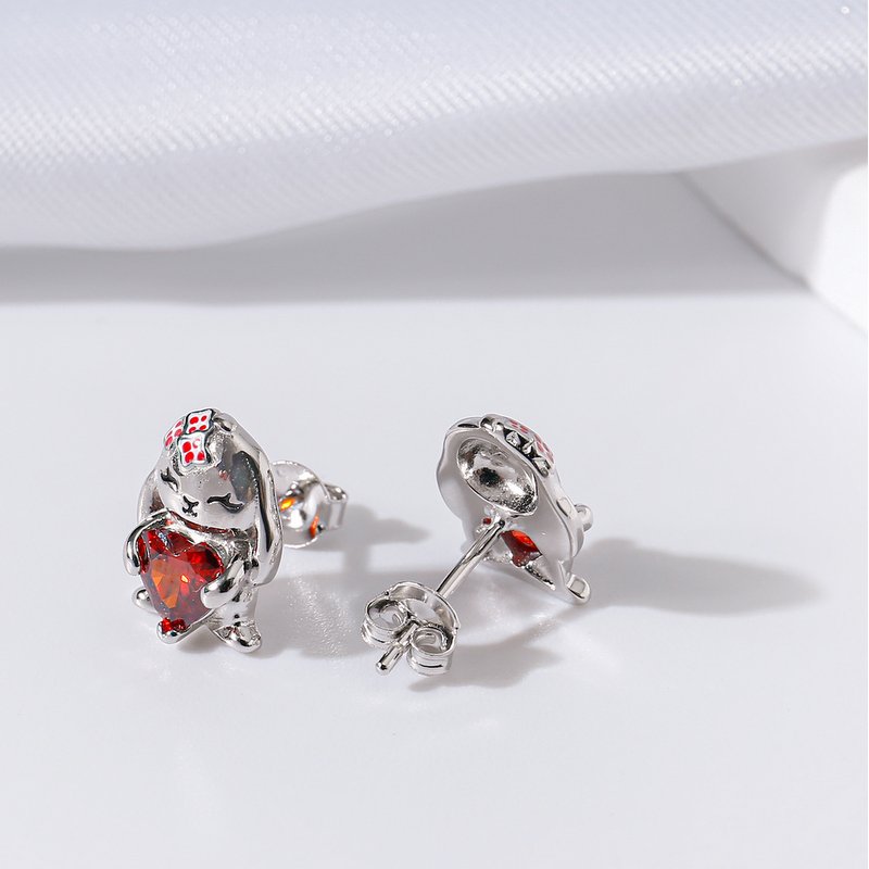 Kolczyki srebrne rodowane dla dziewczynki króliczki zajączki srebro próba 925