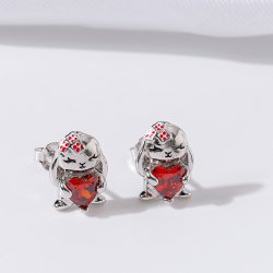 Kolczyki srebrne rodowane dla dziewczynki króliczki zajączki srebro próba 925