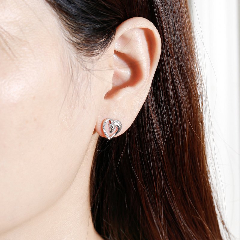 Kolczyki srebrne rodowane dla dziewczynki koniki konie srebro próba 925