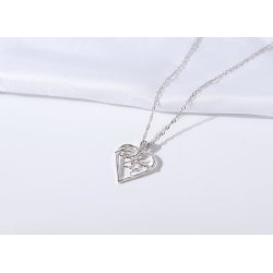 Naszyjnik srebrny damski łańcuszek kocham cię w sercu srebro rodowane 925