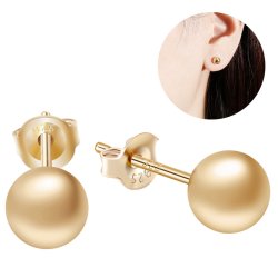 Kolczyki srebrne damskie kulki srebro próba pozłacane 925 dla kobiety sztyfty wkrętki