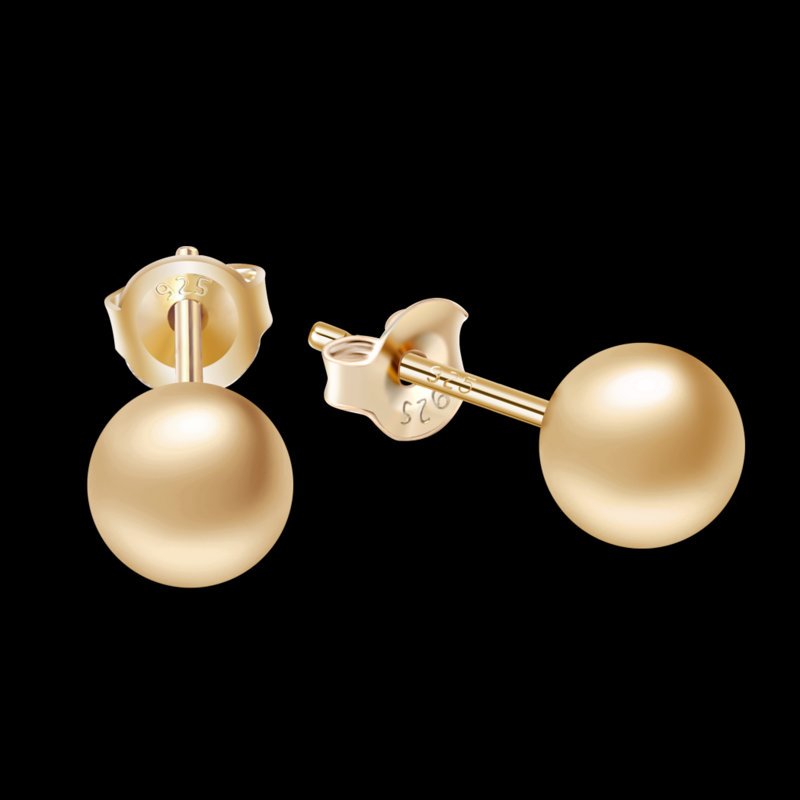 Kolczyki srebrne damskie kulki srebro próba pozłacane 925 dla kobiety sztyfty wkrętki