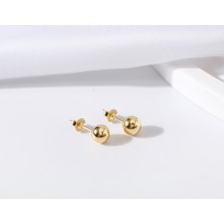 Kolczyki srebrne damskie kulki srebro próba pozłacane 925 dla kobiety sztyfty wkrętki