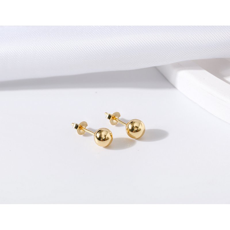 Kolczyki srebrne damskie kulki srebro próba pozłacane 925 dla kobiety sztyfty wkrętki