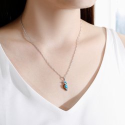 Naszyjnik srebrny łańcuszek damski z zawieszką koliber bursztyn srebro 925