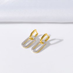 Srebrne kolczyki damskie wiszące angielskie srebro 925 pozłacane oryginalne