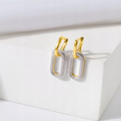 Srebrne kolczyki damskie wiszące angielskie srebro 925 pozłacane oryginalne