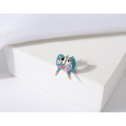 Kolczyki srebrne papugi dla dziewczynki srebro próba 925 angielskie