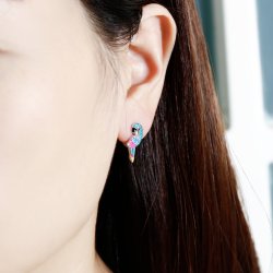 Kolczyki srebrne papugi dla dziewczynki srebro próba 925 angielskie