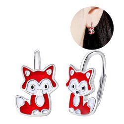 Kolczyki srebrne liski dla dziewczynki srebro próba 925 angieslkie