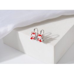 Kolczyki srebrne liski dla dziewczynki srebro próba 925 angieslkie