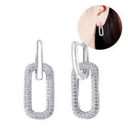 Srebrne kolczyki rodowane angielskie srebro 925 dla kobiety