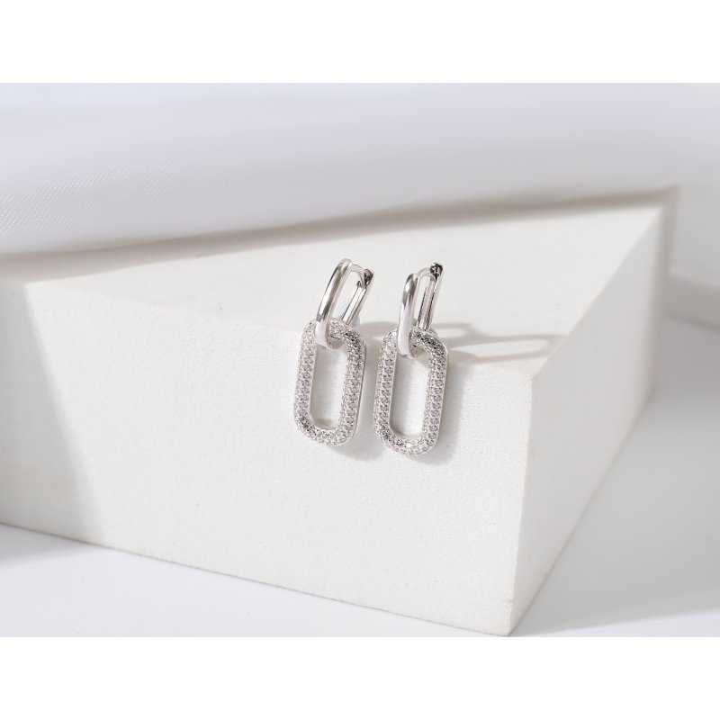 Srebrne kolczyki rodowane angielskie srebro 925 dla kobiety