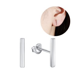 Srebrne kolczyki rodowane srebro próba 925 dla kobiety sztyfty wkrętki