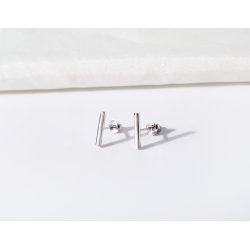 Srebrne kolczyki rodowane srebro próba 925 dla kobiety sztyfty wkrętki