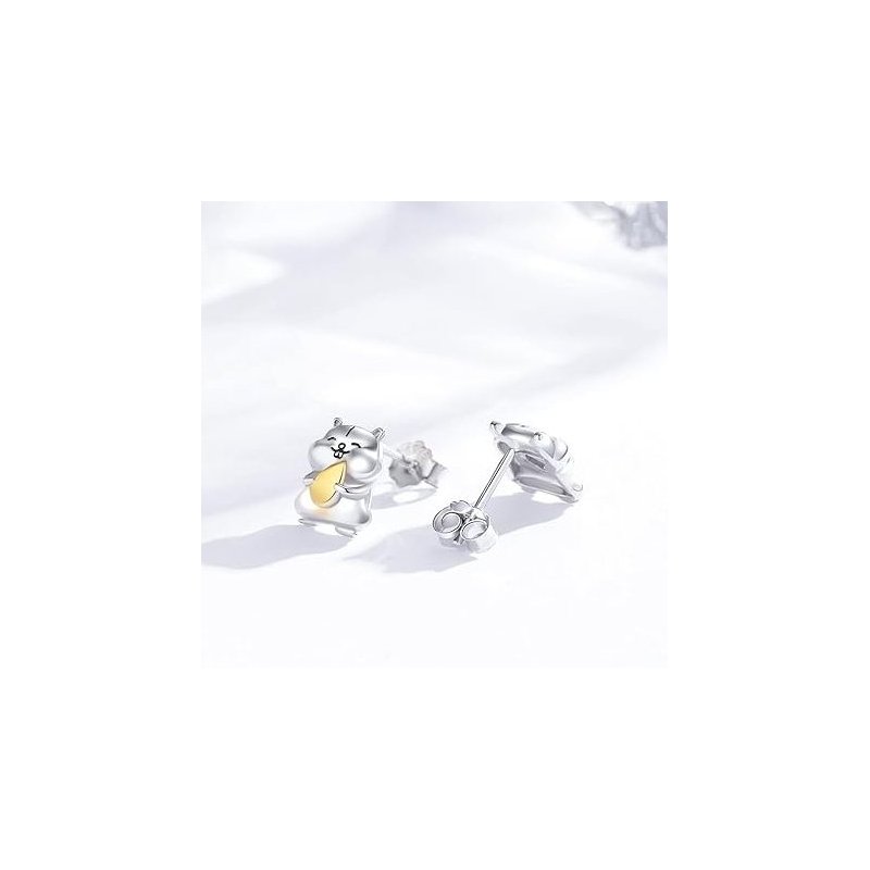 Srebrne kolczyki chomiki dla dziewczynki srebro próba 925 wkrętki sztyfty