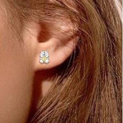 Srebrne kolczyki chomiki dla dziewczynki srebro próba 925 wkrętki sztyfty