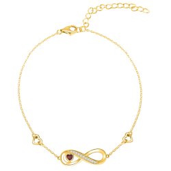 Bransoletka srebrna celebrytka nieskończoność dla kobiety srebro pozłacane próba 925 na rękę