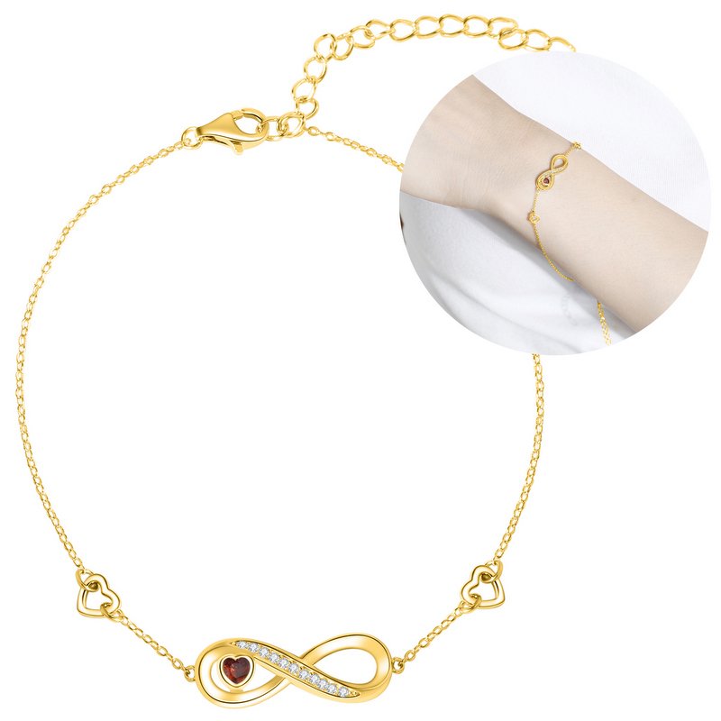 Bransoletka srebrna celebrytka nieskończoność dla kobiety srebro pozłacane próba 925 na rękę