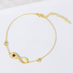 Bransoletka srebrna celebrytka nieskończoność dla kobiety srebro pozłacane próba 925 na rękę