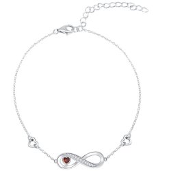 Bransoletka srebrna nieskończoność dla kobiety srebro pozłacane próba 925 na rękę