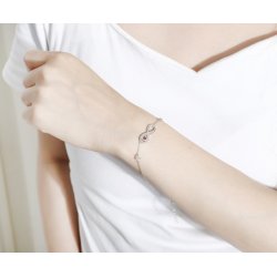 Bransoletka srebrna nieskończoność dla kobiety srebro pozłacane próba 925 na rękę