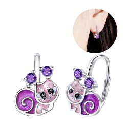 Kolczyki srebrne dla dziewczynki ślimaczki ślimaki angielskie srebro 925