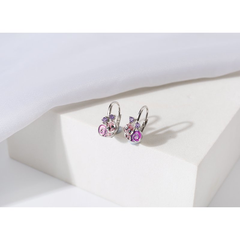 Kolczyki srebrne dla dziewczynki ślimaczki ślimaki angielskie srebro 925