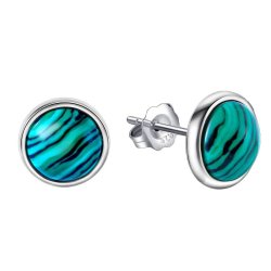 Srebrne kolczyki malachit srebro próba 925 sztyfty wkrętki zielone