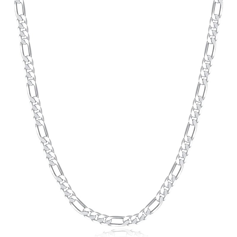 Męski szeroki srebrny łańcuszek 60 cm srebro 925 figaro elegancki design