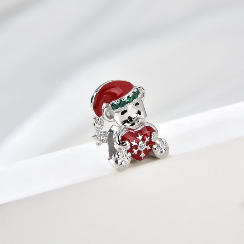 Charms zawieszka srebrna beads koralik charms srebro próba 925 na święta