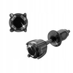 Męski srebrny kolczyk diament syntentyczny 925