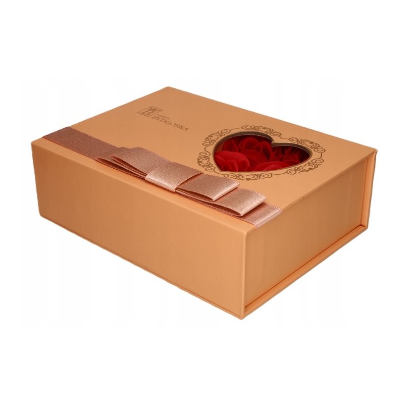 Naszyjnik srebrny duża kropla łezka pozłacany + szkatułka róża srebro pozłacane