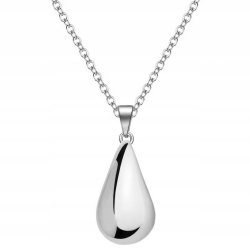 Naszyjnik srebrny duża kropla łezka + szkatułka róża srebro