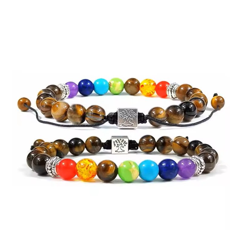 Bransoletka damska kulki kamienie naturalne stal