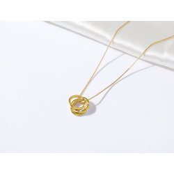 Naszyjnik srebrny damski łańcuszek kółka z cyrkoniami srebro pozłacany próba 925