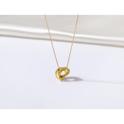 Naszyjnik srebrny damski łańcuszek kółka z cyrkoniami srebro pozłacany próba 925