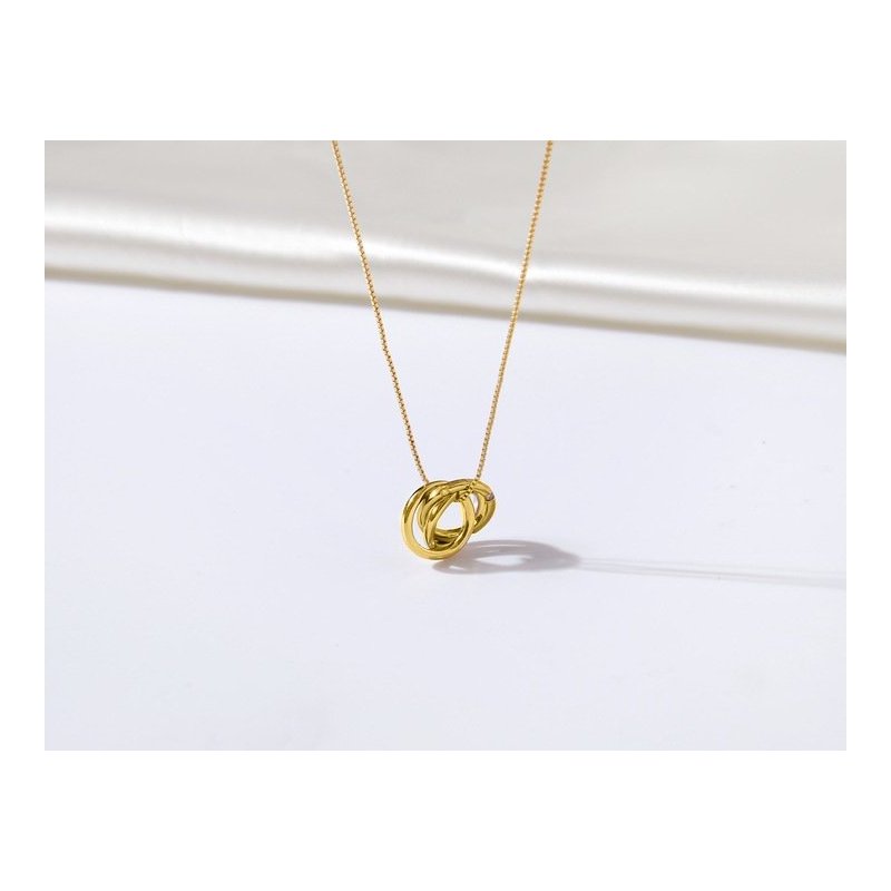 Naszyjnik srebrny damski łańcuszek kółka z cyrkoniami srebro pozłacany próba 925