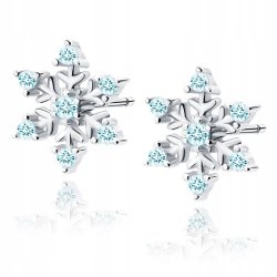 Srebrne kolczyki śnieżki prezent na święta 925