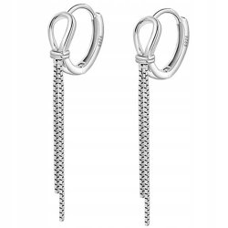 Długie srebrne kolczyki damskie wiszące srebro próba 925 na dzień kobiet