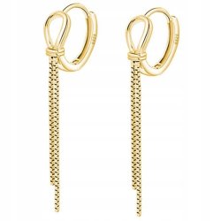 Kolczyki srebrne damskie wiszące srebro pozłacane próba 925