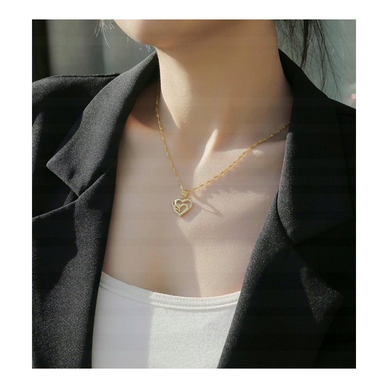 Srebrny naszyjnik serce pozłacany + róża wieczna led w szkle prezent dla kobiety srebro