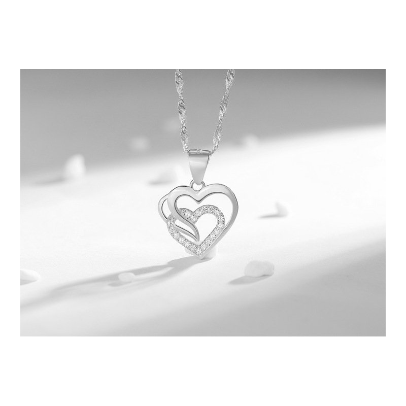 Naszyjnik srebrny serce i wieczna róża na walentynki urodziny srebro grawer