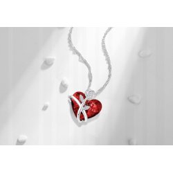 Srebrny łańcuszek damski z serduszkiem naszyjnik serce srebro na walentynki